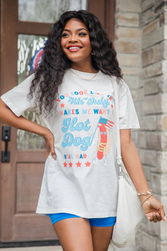 I Look Like the 4th of July White Oversized Graphic Tee DOORBUSTER | Pink Lily