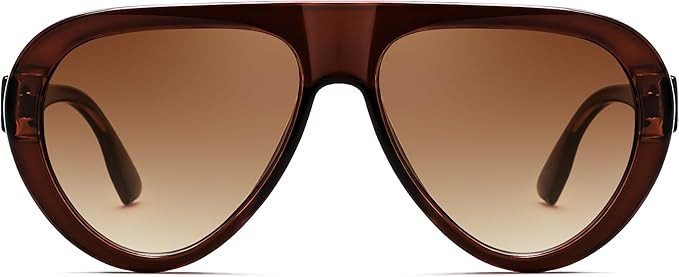 FEISEDY Retro Oversized Aviator Sunglasses for Women Men Trendy Big Oval Frame 70s Vintage Shades... | Amazon (US)