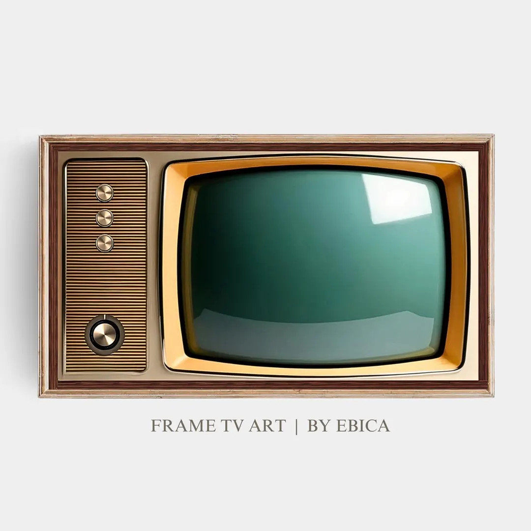 Vintage Samsung Frame TV Art | Retro Television Photo Image | Retro TV Artwork | Blank Turned off... | Etsy (US)