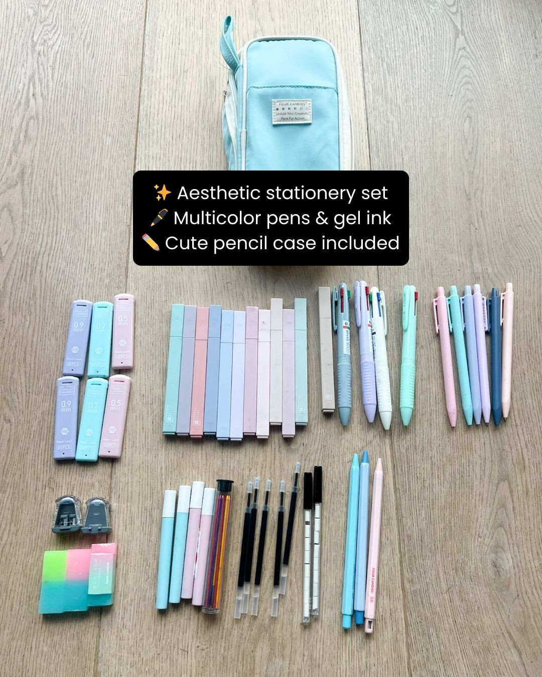 Turn your desk into a pastel dream with this adorable ✨ Four Candies aesthetic school set 💖📚—everything you need in one cute bundle! From smooth-writing pens to must-have stationery, it’s perfect for note-taking, journaling, or gifting 🎁📝. The matching pencil case keeps everything organized while serving major aesthetic vibes 🎀🌈. Trust me, this is your sign to upgrade your school essentials and study in style 💕✏️

#stationerylove #aestheticstationery #schoolsupplies #cutestationery #deskgoals #studyinspo #backtoschool #studygram #planneraddict #journaling #penaddict #stationeryhaul #cuteessentials #organizedlife #desksetup #pastelvibes #giftideas #studentmusthave #studyessentials #notetaking #prettythings #schoolmusthaves #stationeryset #studywithme #ltkfinds 

 