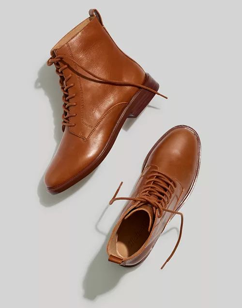 The Delaney Lace-Up Boot in Leather | Madewell