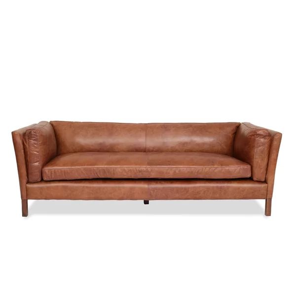 Hepner 82.28'' Genuine Leather Flared Arm Sofa | Wayfair North America