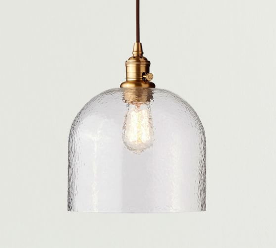 Textured Glass Cord Pendant (6"-10") | Pottery Barn (US)
