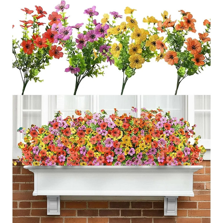 Inadays Artificial Flowers for Outdoor Indoor, 24 Bundles Fake Plant Fall Plants Colorful Daisy U... | Walmart (US)