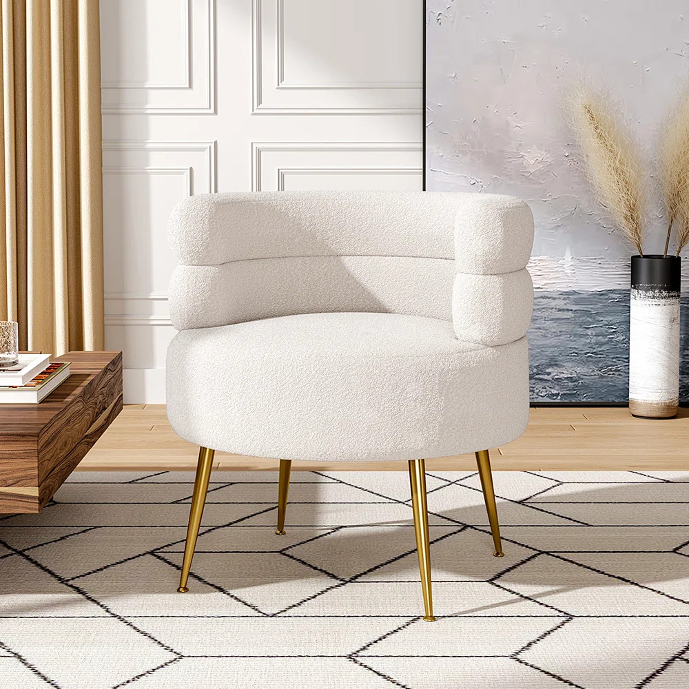 Upholstered Curved Upholstered Single Sofa Accent Chair | Wayfair UK