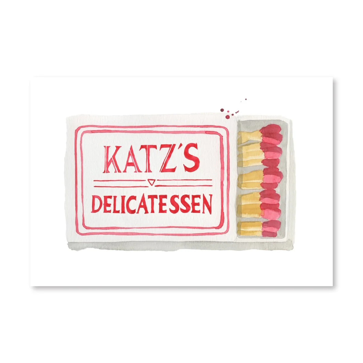 Furbish Studio - Katz Deli Matchbook Watercolor Print | Furbish Studio