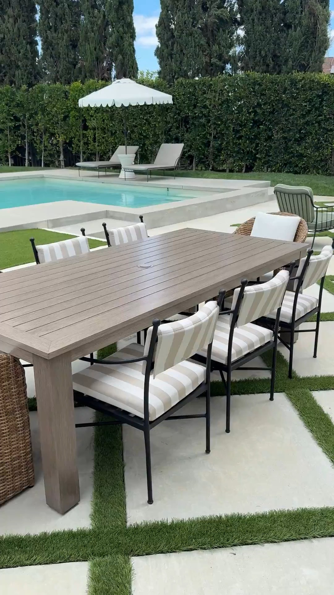 Perfect outdoor dining table! Looks like wood, but it’s a durable metal!

#LTKHome #LTKSeasonal #LTKvlog