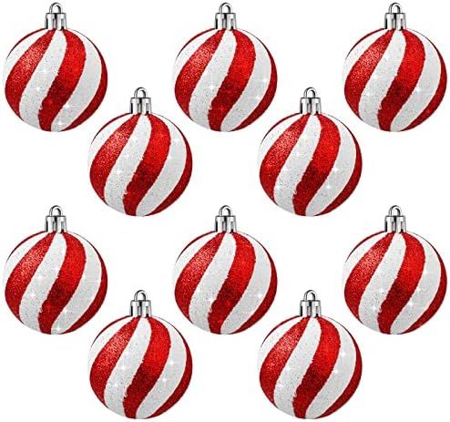 10 Pieces Christmas Ball Ornaments 2.4 Inch Christmas Tree Decorations Balls Mini Glitter Christm... | Amazon (US)