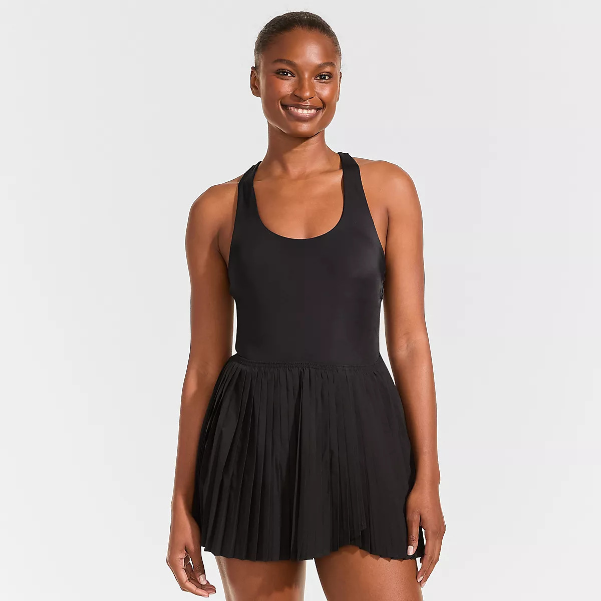Women's Tugless Racerback Pleated Swim Dress | Lands' End (US)