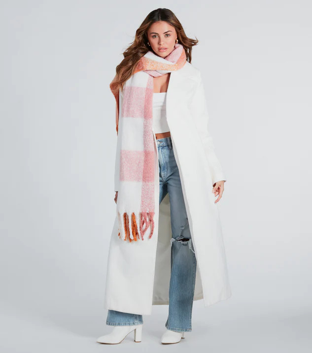 Cozy Stroll Colorblock Fringe Blanket Scarf | Windsor Stores