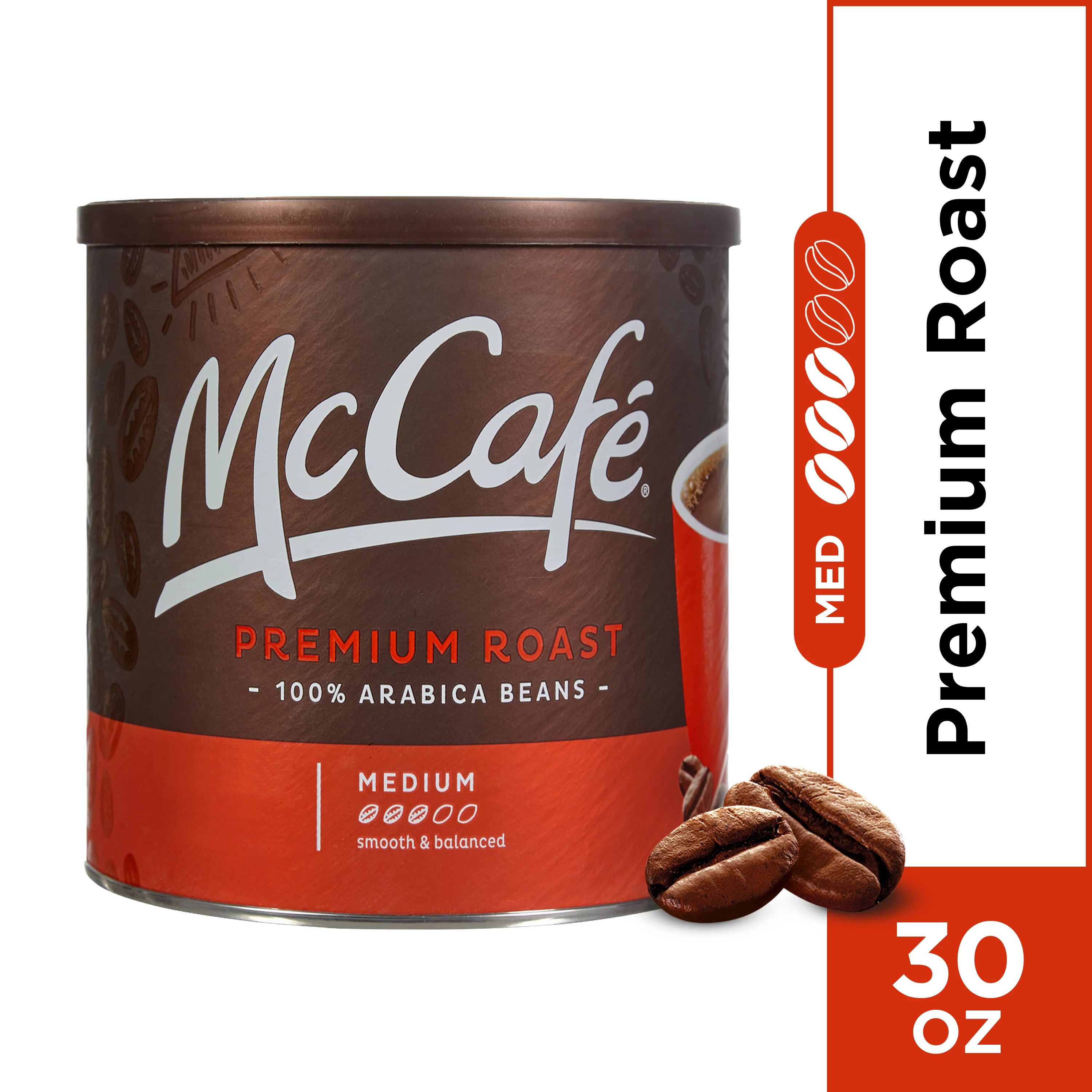 McCafe Premium Roast Medium Ground Coffee, Caffeinated, 30 oz Can | Walmart (US)