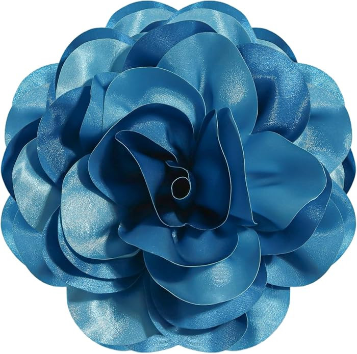 Big Flower Dainty Satin Fabric Rose Flower Brooches Large Rose Flowers Satin Lapel Brooches for W... | Amazon (US)