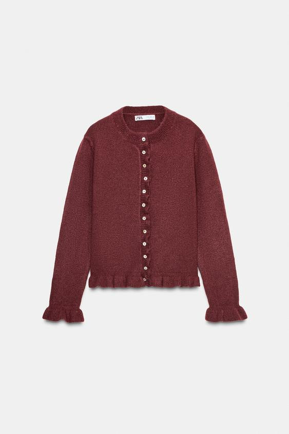 RUFFLED KNIT CARDIGAN | Zara US