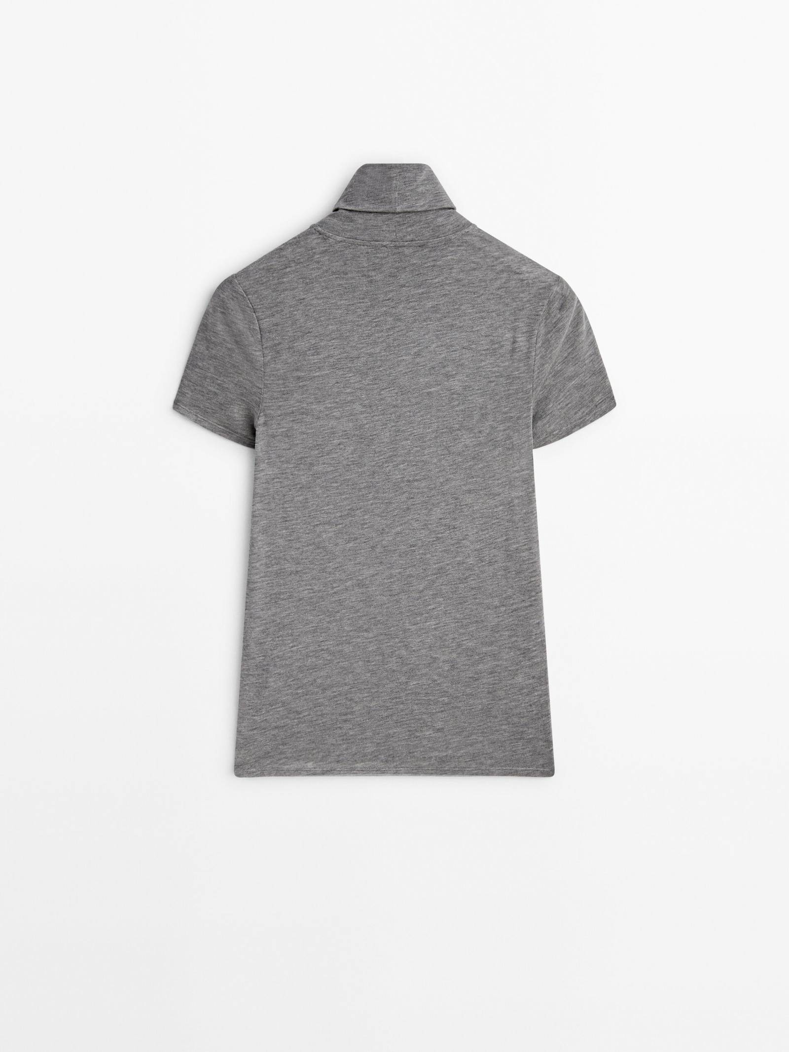 Lyocell blend high neck T-shirt | Massimo Dutti UK