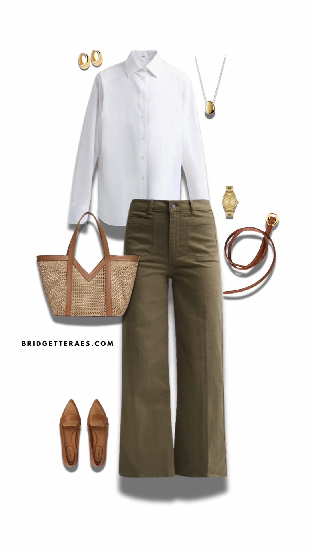 This is the kind of outfit that proves timeless style never has to feel predictable. A crisp white button-down creates a polished foundation, while olive wide-leg trousers add a modern, grounded feel that’s sophisticated without trying too hard. Warm cognac accessories—from the sleek loafers and slim leather belt to the woven tote—bring richness and texture, giving the entire look a refined, elevated finish. Gold jewelry and a classic watch add just enough polish without overwhelming the simplicity of the outfit, making it feel intentional and executive-ready. The relaxed proportions keep it comfortable for full days of leadership, whether you’re presenting in the boardroom, meeting with clients, traveling for work, or leading strategy sessions. It’s a masterclass in understated confidence: clean lines, luxurious neutrals, and impeccable tailoring that communicate authority through effortless style rather than excess. For women in leadership, this is the kind of wardrobe formula that works season after season—professional, approachable, and endlessly versatile.

#LTKootd #LTKgrwm #LTKWorkwear