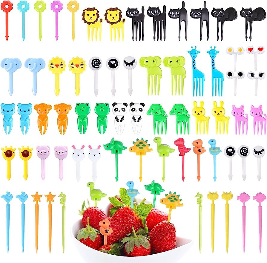 152PCS Food Picks for Kids, SEANSDA Fun Kids Food Picks for Picky Eaters, Cute Animal Fruit Tooth... | Amazon (US)