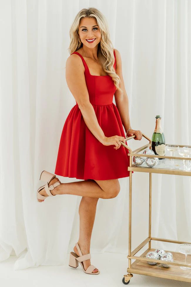 I Bet You Think About Me Red Circle Dress | Pink Lily