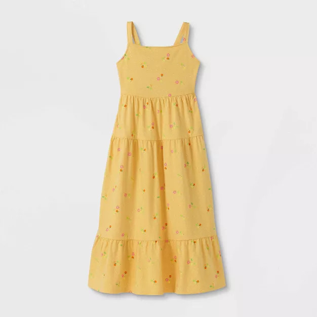 Girls' Tiered Knit Maxi Sleeveless Dress - Cat & Jack™ | Target