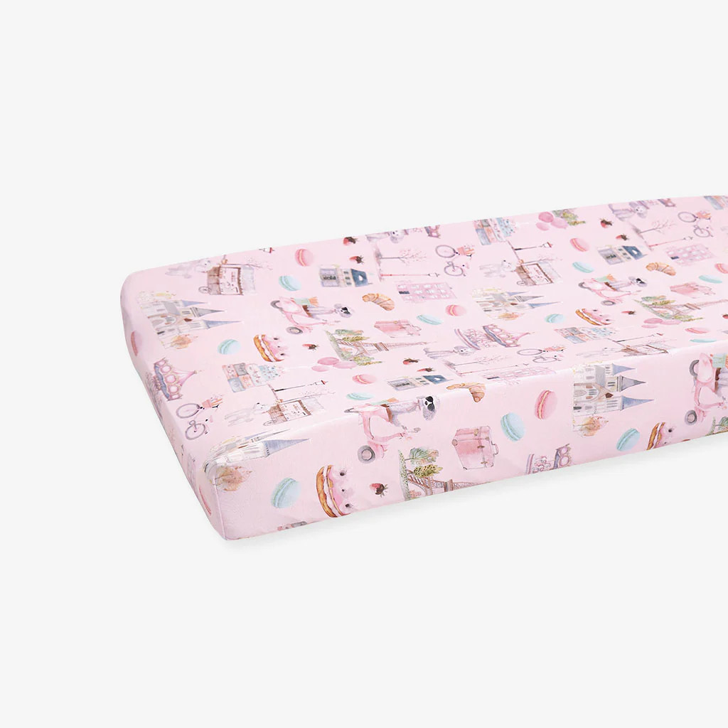 Travel Pink Changing Pad Cover | Posh Paris | Posh Peanut