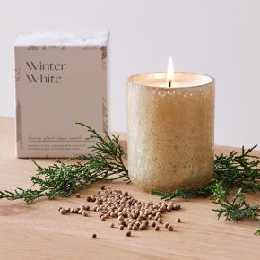 Boxed Crackled Glass Candle - Winter White | West Elm (US)