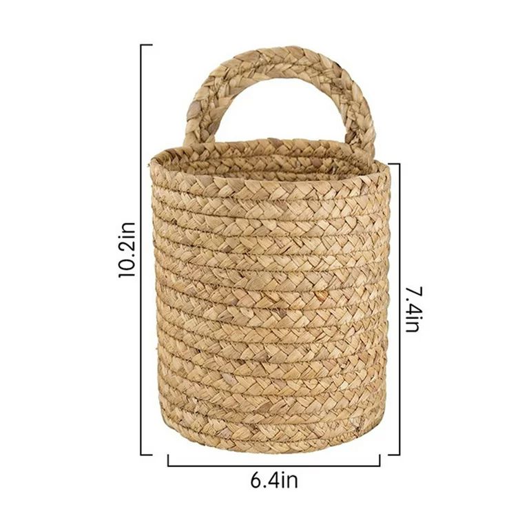 Wall-mounted Basket Storage Rack Planter Seagrass Planter Basket Toy Rattan Woven Wicker Cattail ... | Walmart (US)