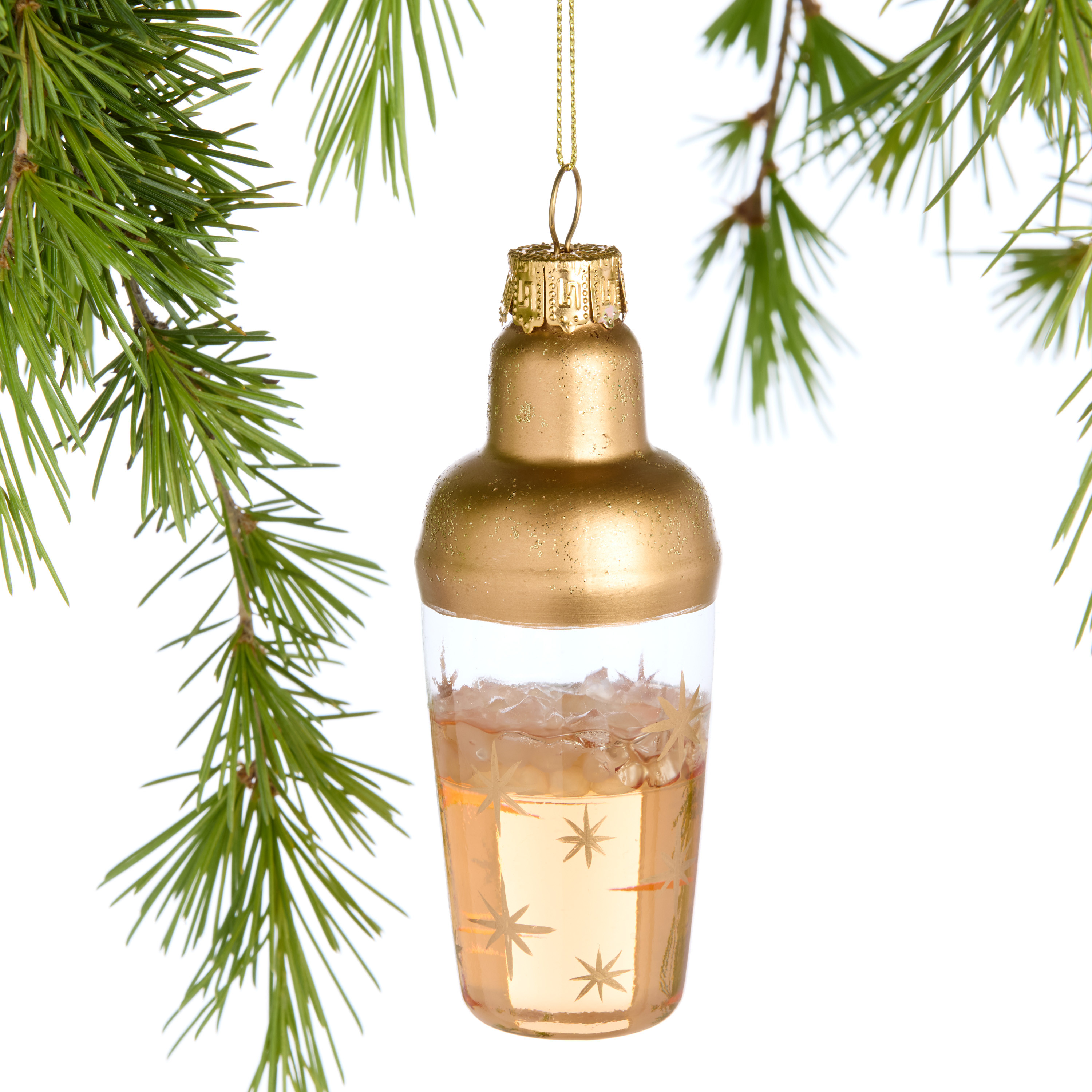 Glass Retro Cocktail Shaker Ornament | World Market