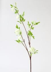 Cream White Fake Viburnum Wildflower Branch - 46" | Afloral (US)