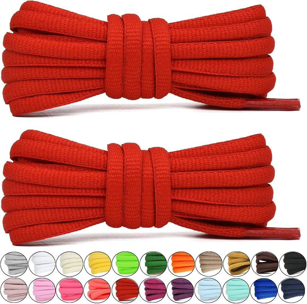Stepace [2 Pairs Half Round Shoe Laces for Sneakers 76cm - 182cm Length 22 Color Shoelaces | Amazon (US)