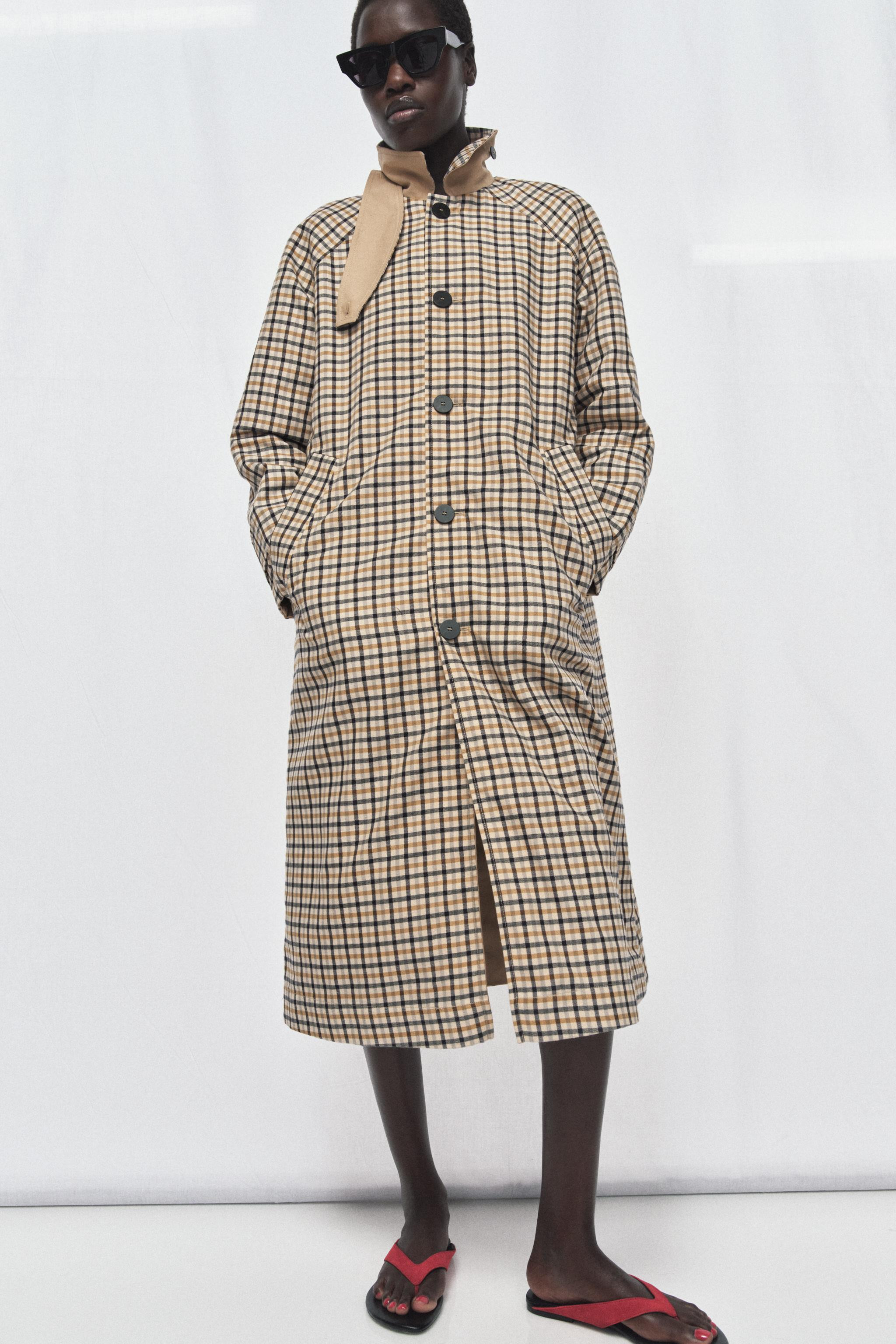 ZW COLLECTION REVERSIBLE CHECKS TRENCH COAT | Zara UK