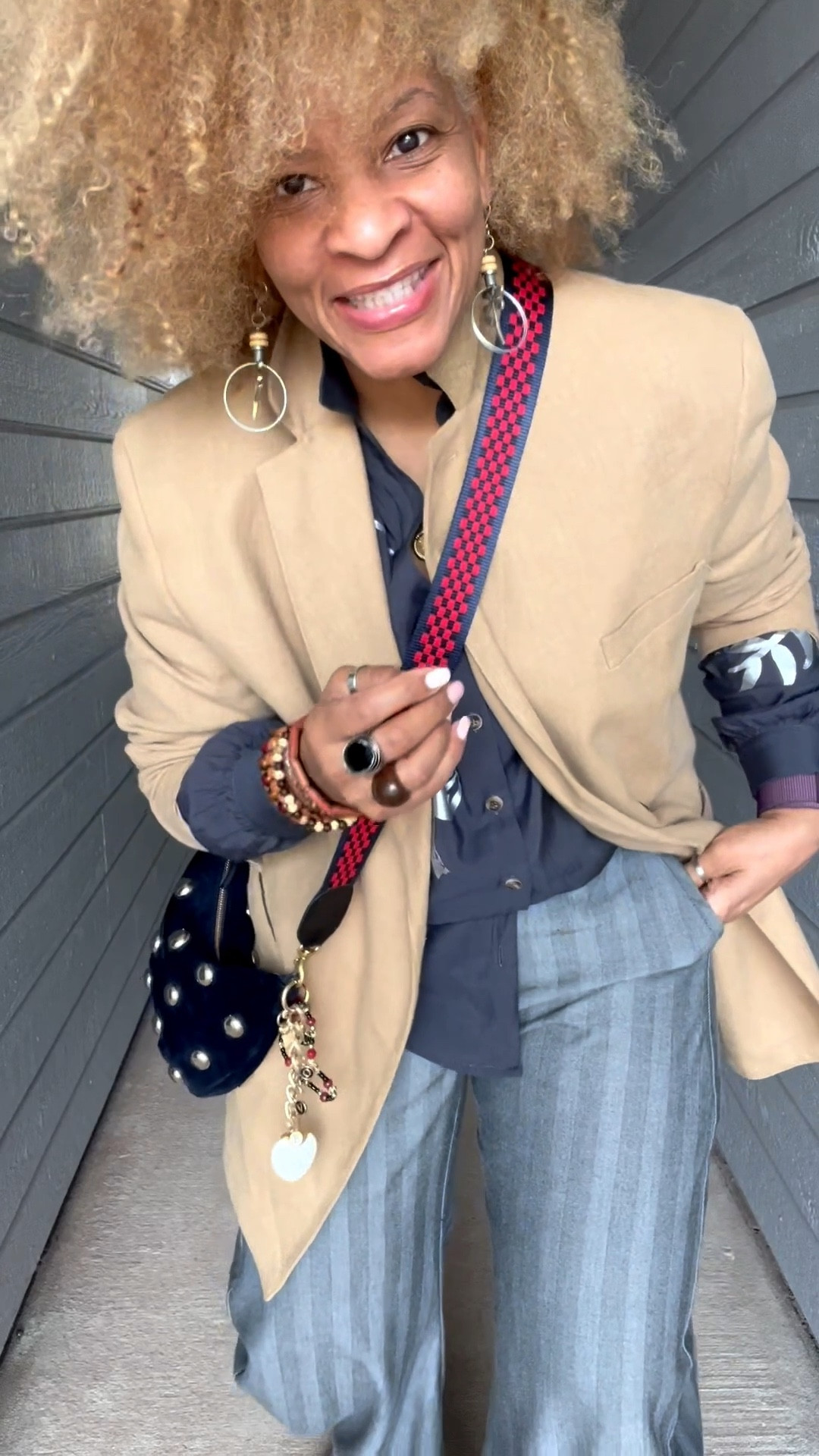 Wednesday was all about embracing a chic grey vibe, highlighted with a camel jacket and a splash of color! 🩶♥️💙
Switched from boots to sneakers because, let’s be real, the stairs in my new school make me rethink my heel game—one slip and it’s lights out! 😂

#ootd #fashion #styleinspo #comfortfirst #teachersofinstagram

Blazer: @Macys
Shirt: @neverfullydressed
Pants: @freepeople
Boots: @ninewest
Sneakers: @seavees
Bag: @shopclarev
Earrings: @beautyofnyn  
Rings: @hellobaabs (use code STORY20)

#LTKootd #LTKSaleAlert #LTKWorkwear