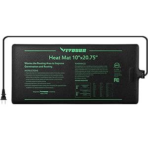 VIVOSUN Durable Waterproof Seedling Heat Mat Warm Hydroponic Heating Pad 10" x 20.75" MET Standard | Amazon (US)