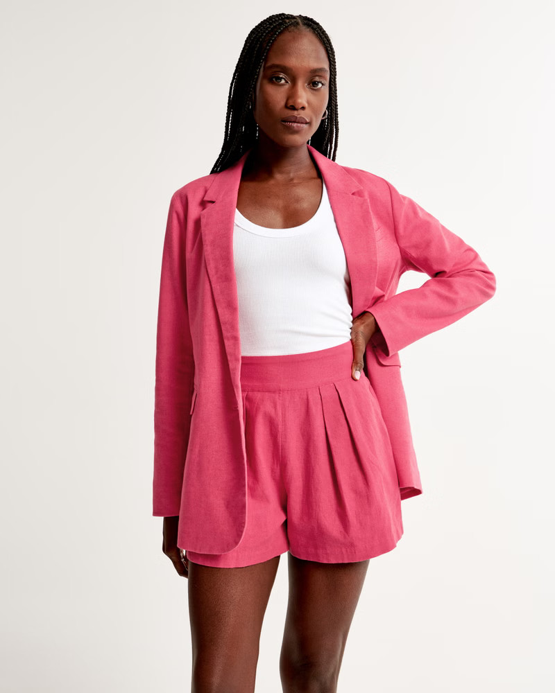 Linen-Blend Blazer | Abercrombie & Fitch (US)
