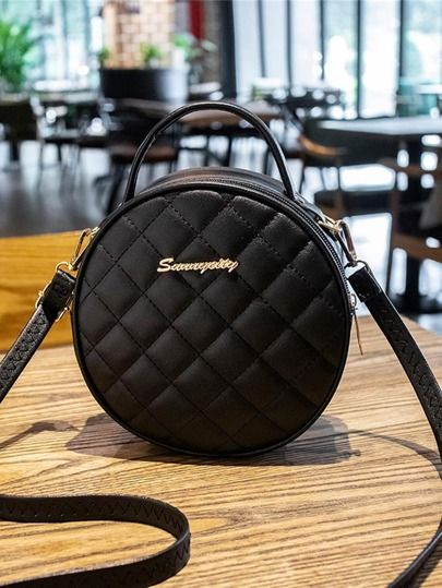 Minimalist Quilted Circle Bag | SHEIN