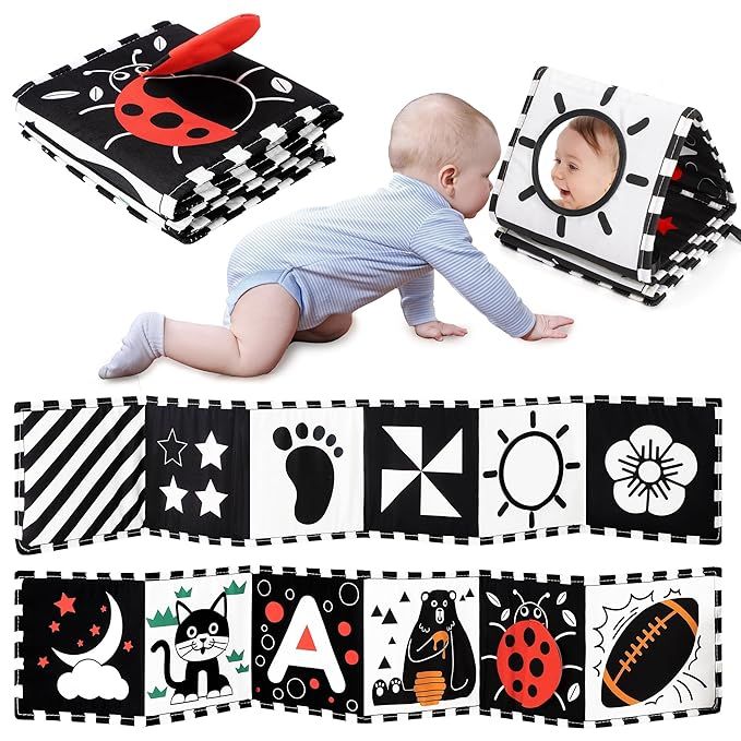 URMYWO Black and White Baby Toys, High Contrast Newborn Toys 0-3 Months Brain Development, Tummy ... | Amazon (US)