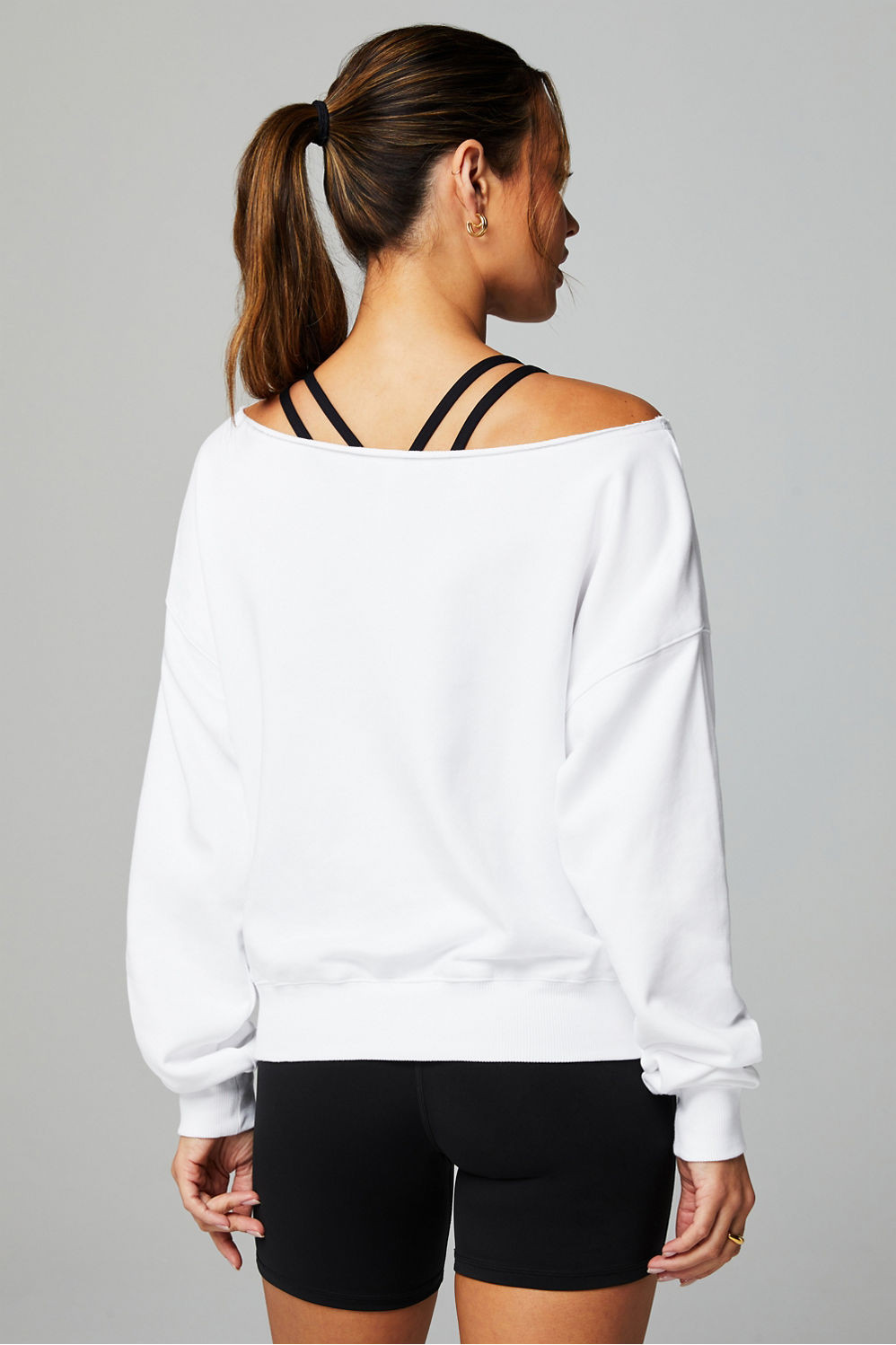 Year Round Terry Off Shoulder Sweatshirt | Fabletics - North America