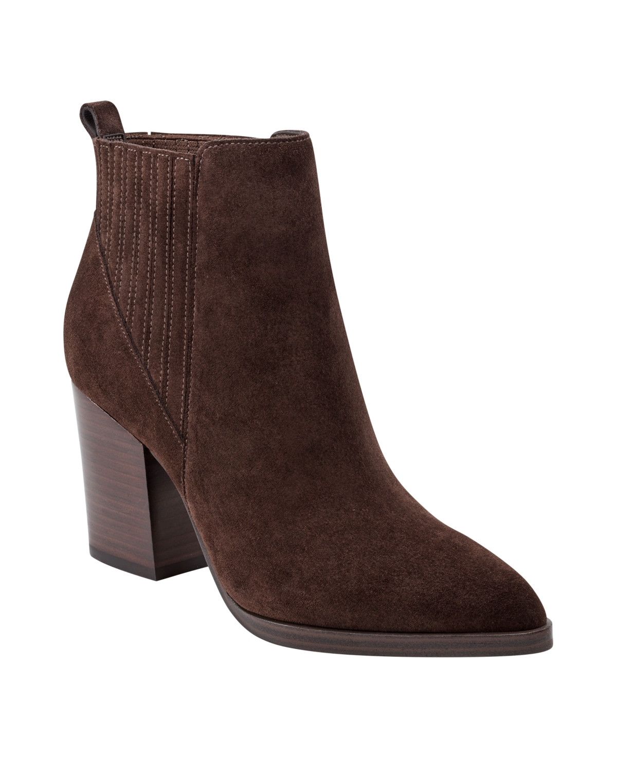 Marc Fisher Ltd Women's Alva Double Gore Dress Booties - Dark Brown Suede | Macy's