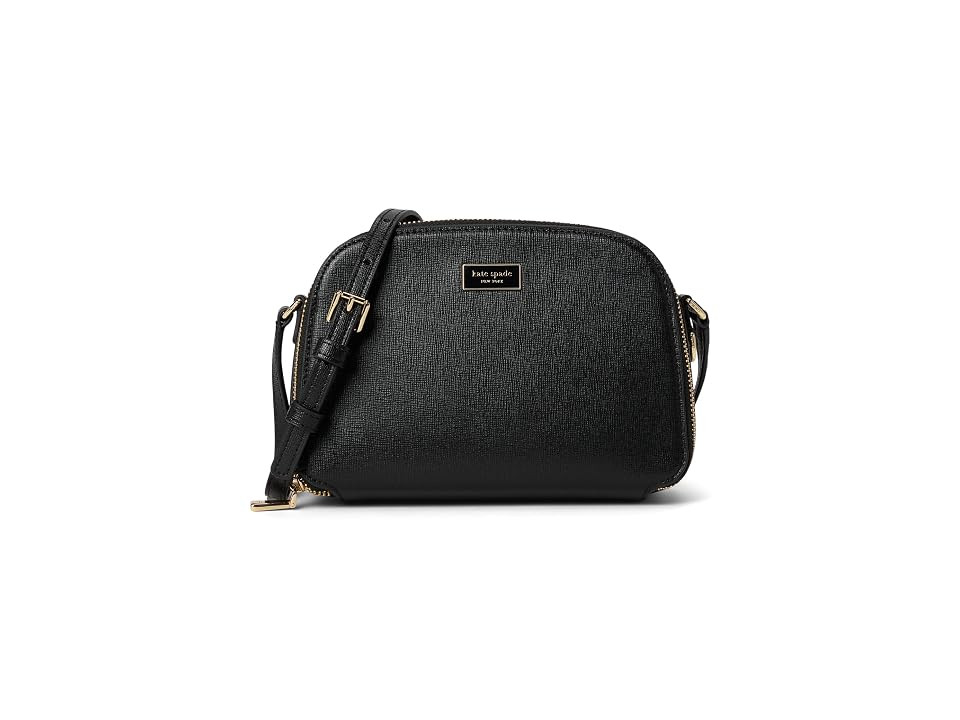 Kate Spade New York Serena Double Zip Dome Crossbody Wallet Women's Handbags Black, Leather | Zappos