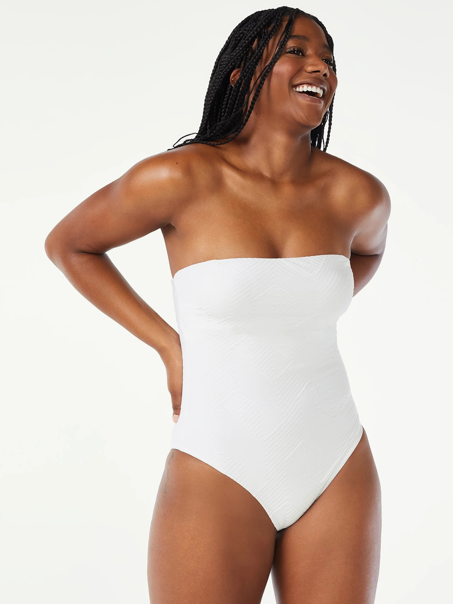 Love & Sports Women's Textured Strapless One-Piece Swimsuit - Walmart.com | Walmart (US)