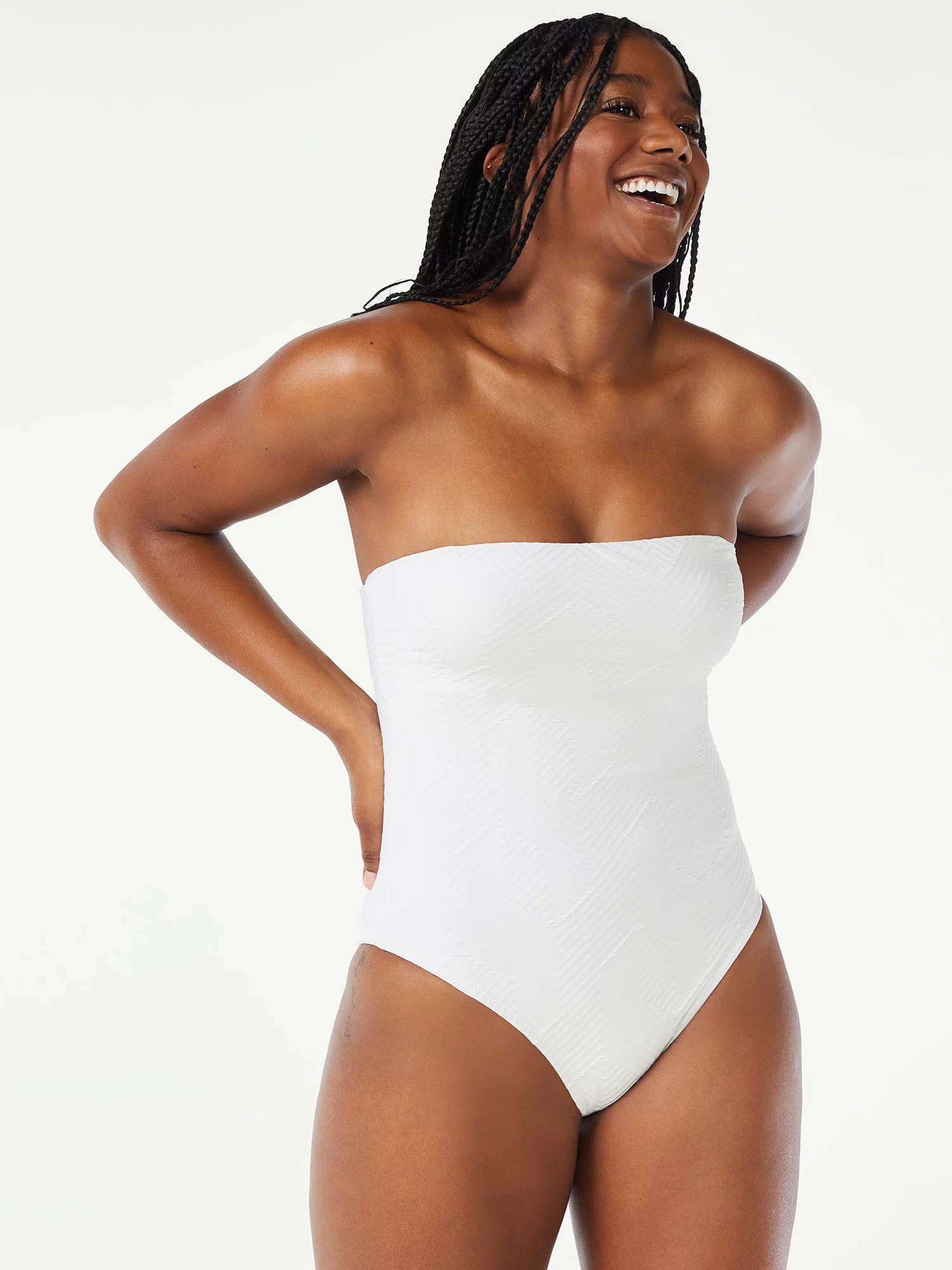 Love & Sports Women's Textured Strapless One-Piece Swimsuit | Walmart (US)