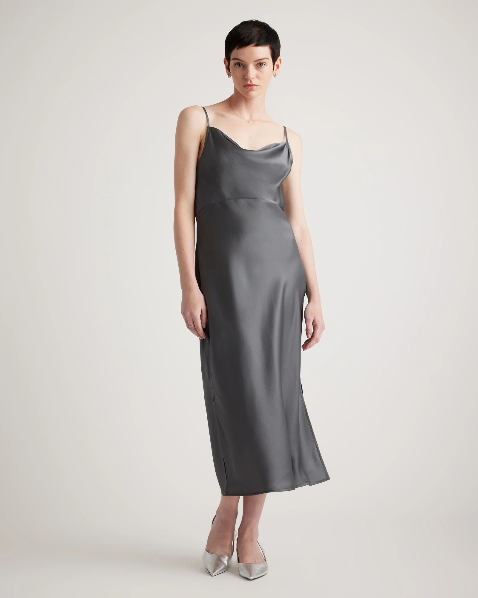 100% Washable Silk Cowl Neck Slip Dress | Quince