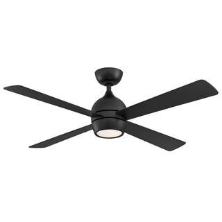 FANIMATION Kwad 52 in. Integrated LED Black Ceiling Fan with Opal Frosted Glass Light Kit and Rem... | The Home Depot