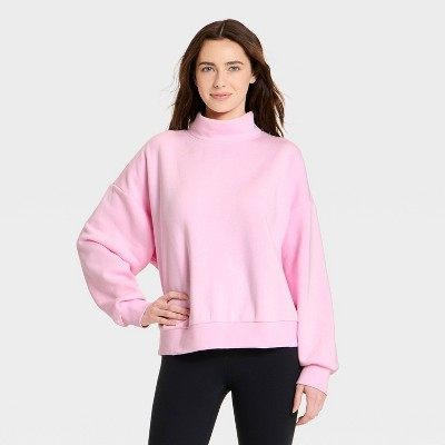 Women's Mock Neck Sweatshirt - JoyLab™  Light Pink XS | Target