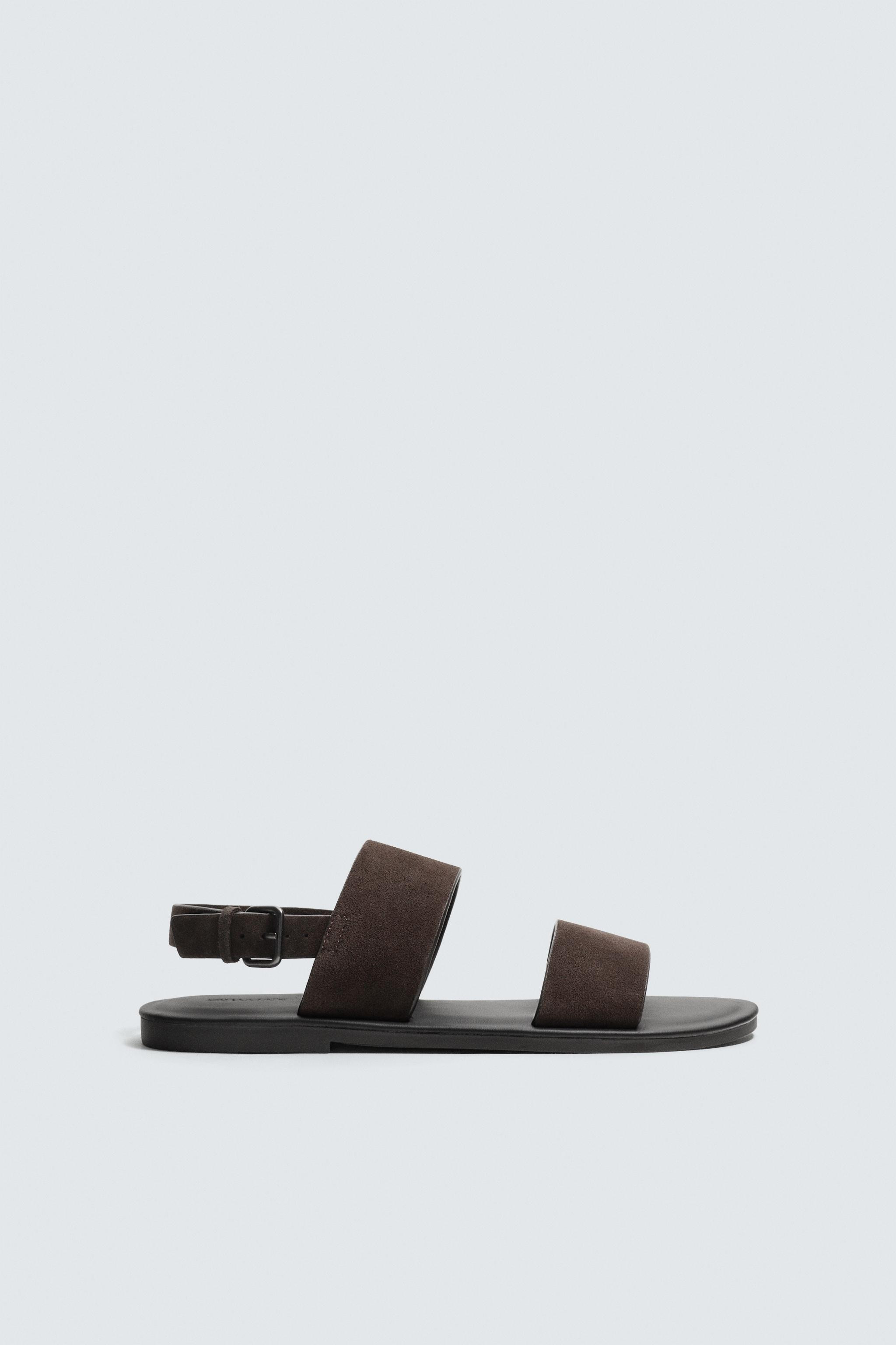 LEATHER STRAPPY SANDALS | Zara UK