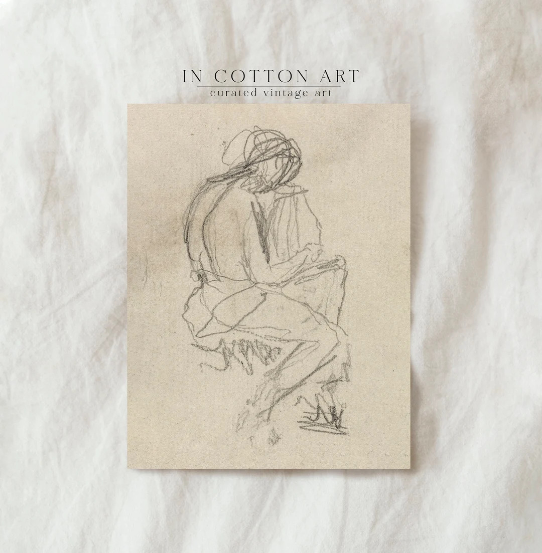 Vintage Abstract Sketch Art / Neutral Figure Drawing PRINTABLE / Line Drawing Print D47 - Etsy | Etsy (US)