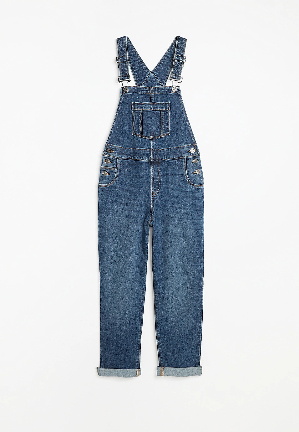 Girls Patch Denim Pant Overalls | Maurices