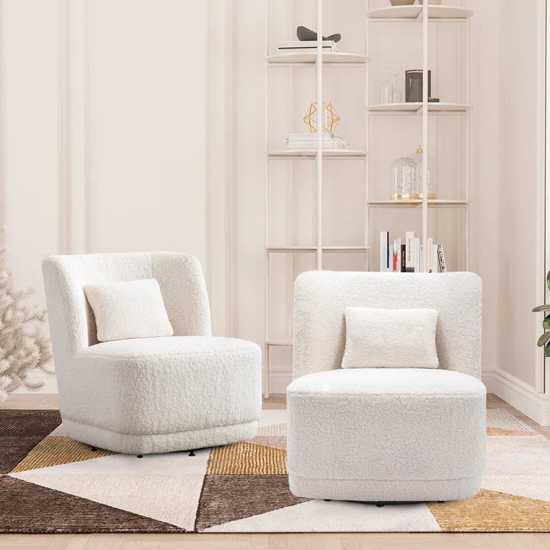 Prattsburgh 26.23" Wide Swivel Barrel Accent Chair | Wayfair North America