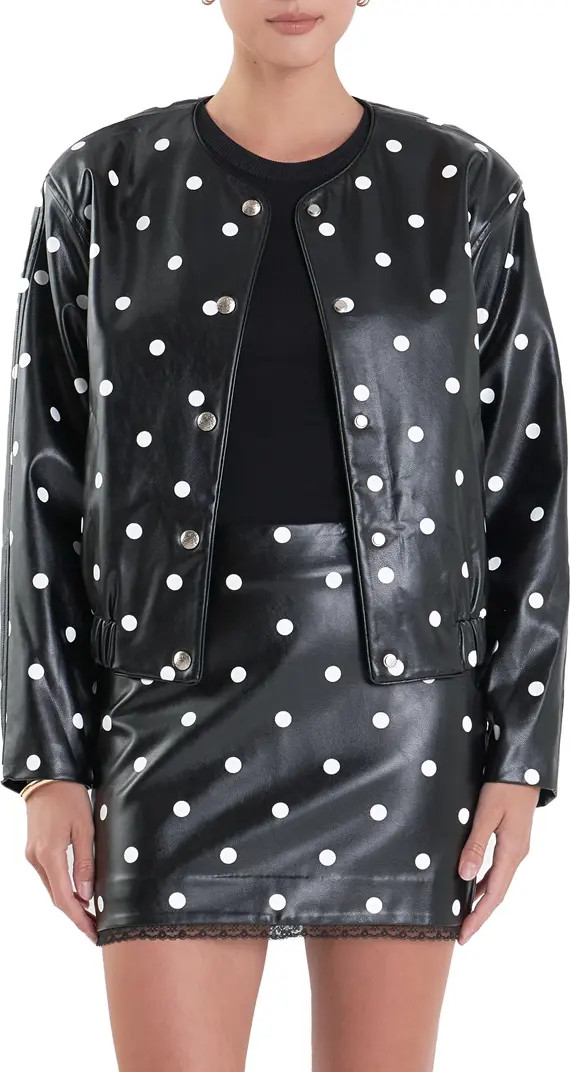 Polka Dot Faux Leather Jacket | Nordstrom