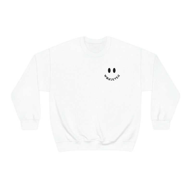Whatever Smiley Face Oversized Crewneck Sweatshirt | Happy Face | Trendy Sweatshirt | Funny | VSC... | Etsy (US)