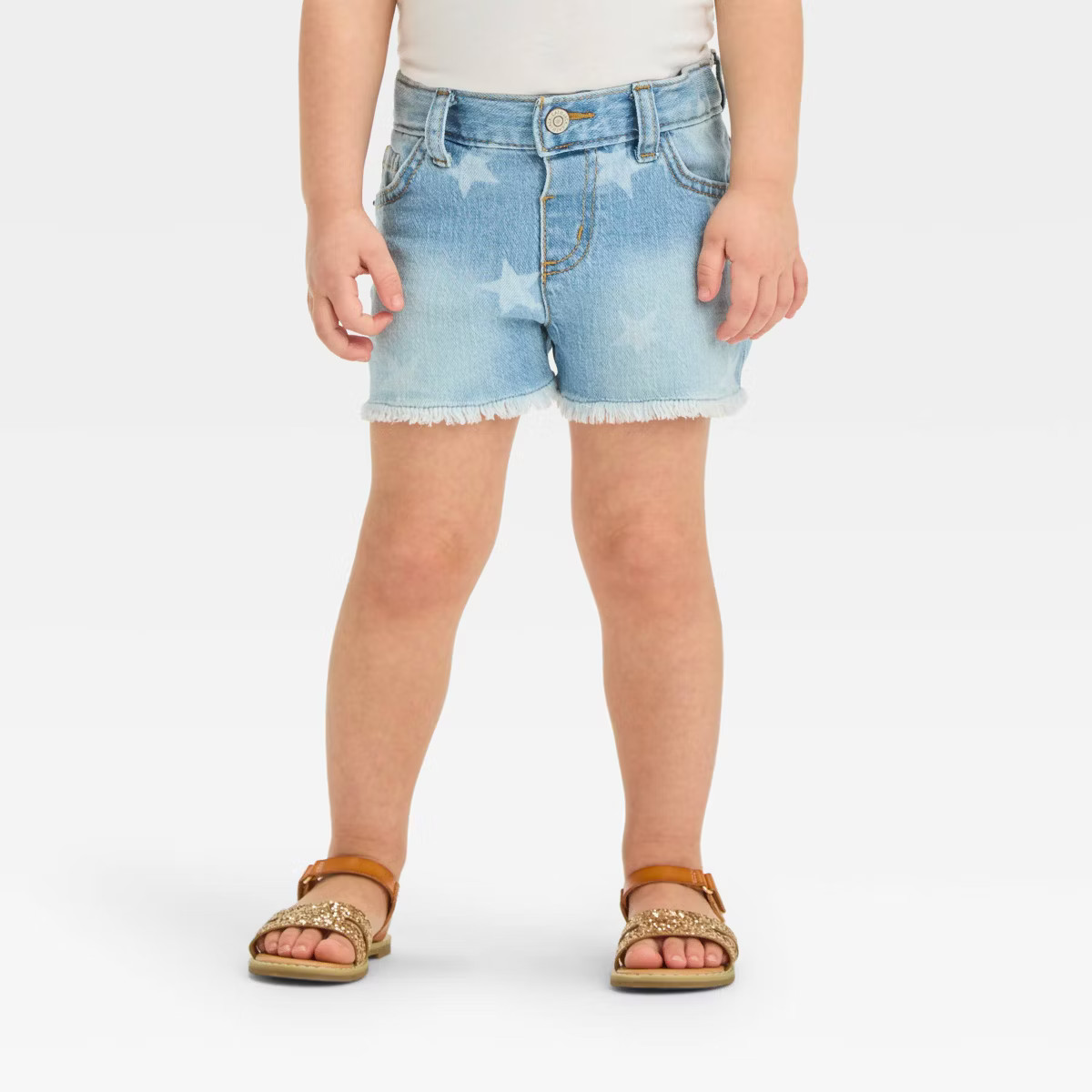Toddler Girls' Americana Star Jean Shorts - Cat & Jack™ Light Wash | Target