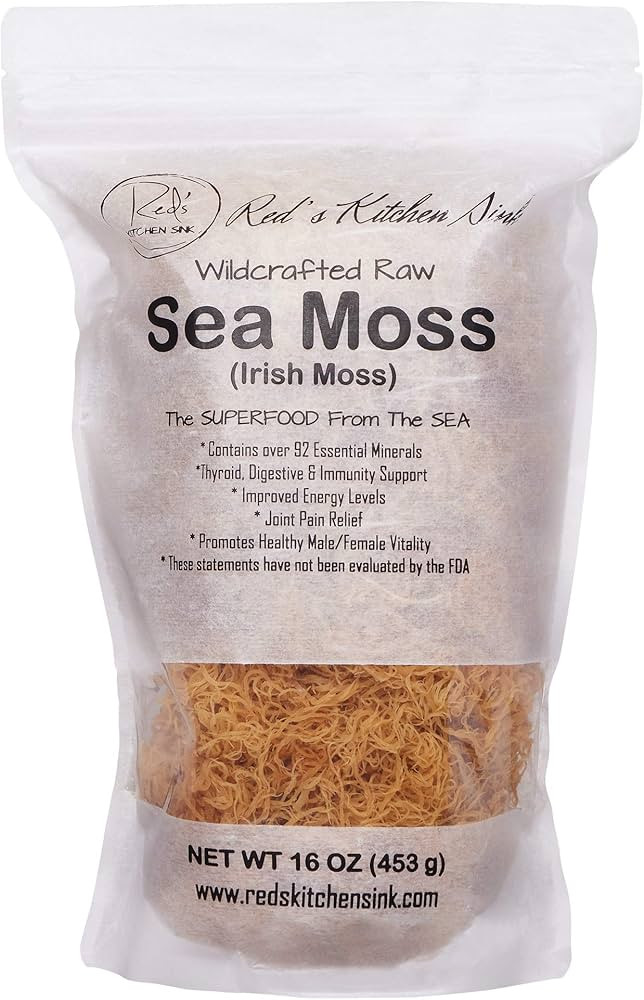 Irish Sea Moss | Seamoss | Wildcrafted - 100% Natural, Makes 240+ oz of Sea Moss Gel, from St. Lu... | Amazon (US)